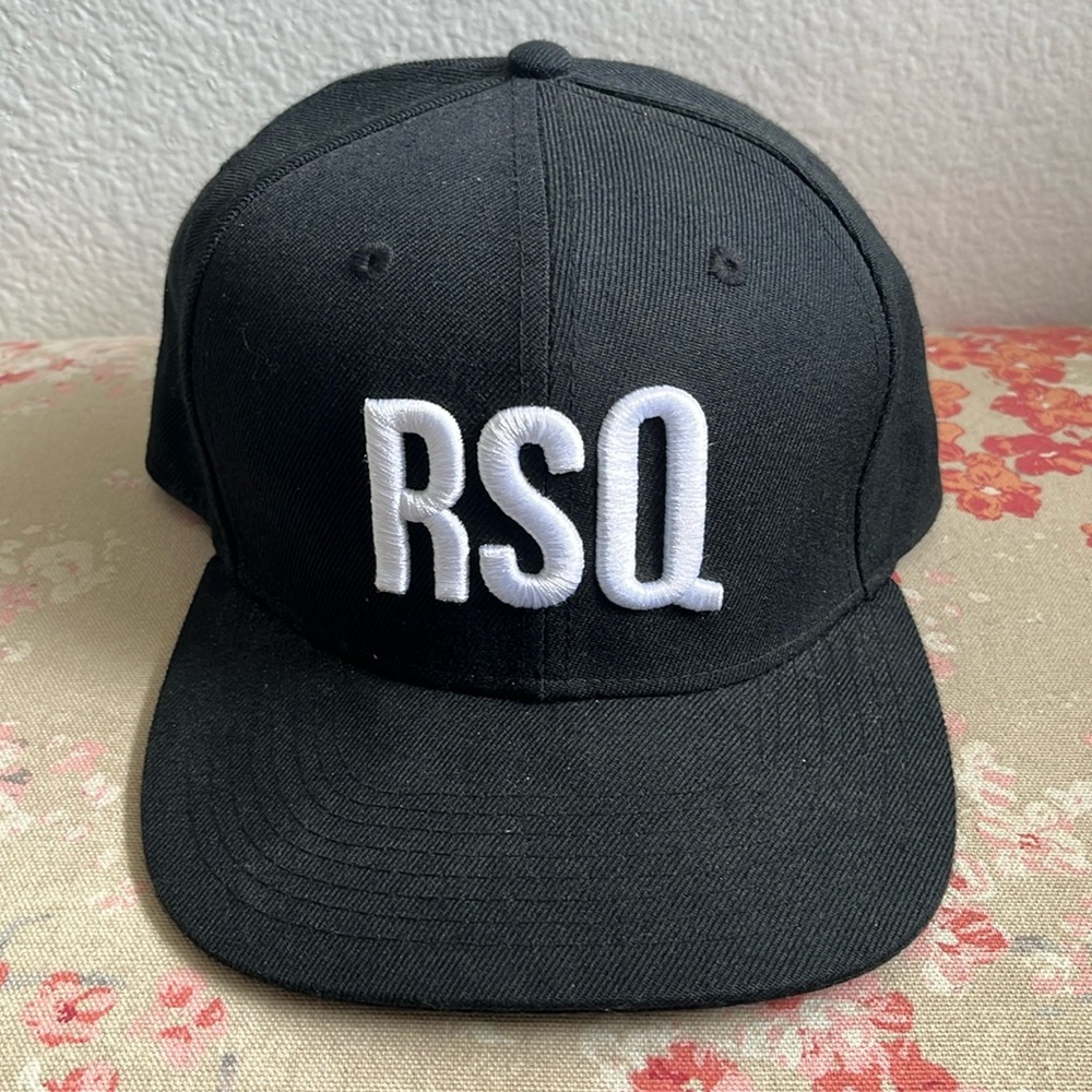 RSQ Tilly’s Hat, Black Cloth, Adjustable Snap Back, Mens Basaball Style Hat